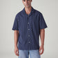 Men's Striped Relaxed Fit Dobby Shirt - Front View