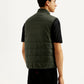 Men's Solid Green puffer Jacket - Back View