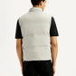 Men's Solid Grey Puffer Jacket - Back View