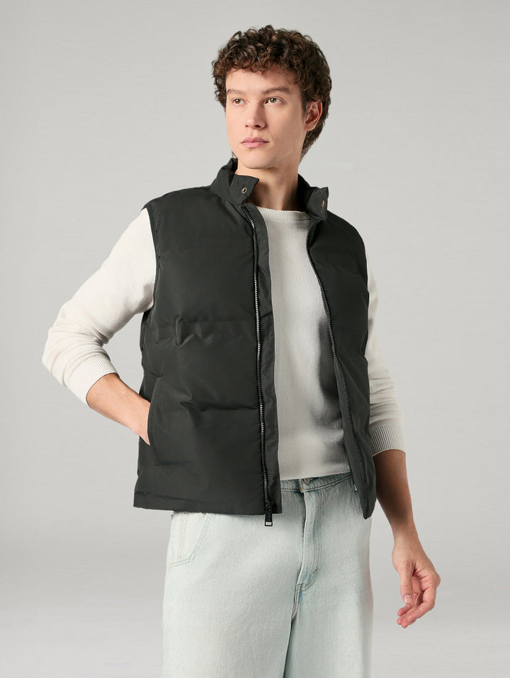 Men's Solid Slim Fit Puffer Jacket