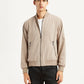 Men's Solid Beige Bomber Jacket - Styleshot View