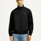 Men's Solid Black Bomber Jacket - Front View