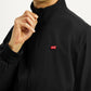 Men's Solid Black Bomber Jacket - Detail View