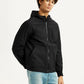Men's Solid Black Windcheater Jacket - Side View