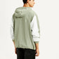 Men's Colorblock Green Windcheater Jacket - Back View