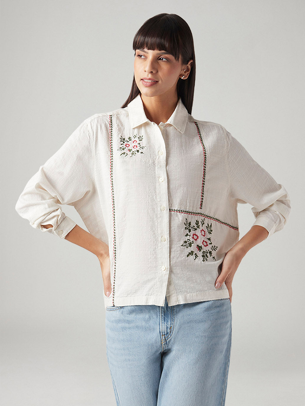 Women's Embroidered Regular Fit Shirt