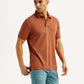 Men's Solid Rust Slim Fit Polo T-shirt - Styleshot View