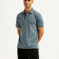 Men's Solid Blue Slim Fit Polo T-shirt - Styleshot View