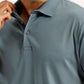 Men's Solid Blue Slim Fit Polo T-shirt - Detail View