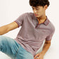 Men's Mauve Slim Fit Polo T-shirt - Elevated View