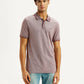 Men's Mauve Slim Fit Polo T-shirt - Front View