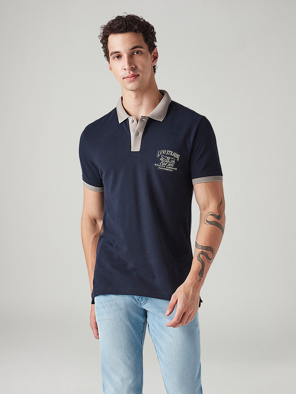 Men's Colorblock Slim Fit Pique Polo T-Shirt - Styleshot View