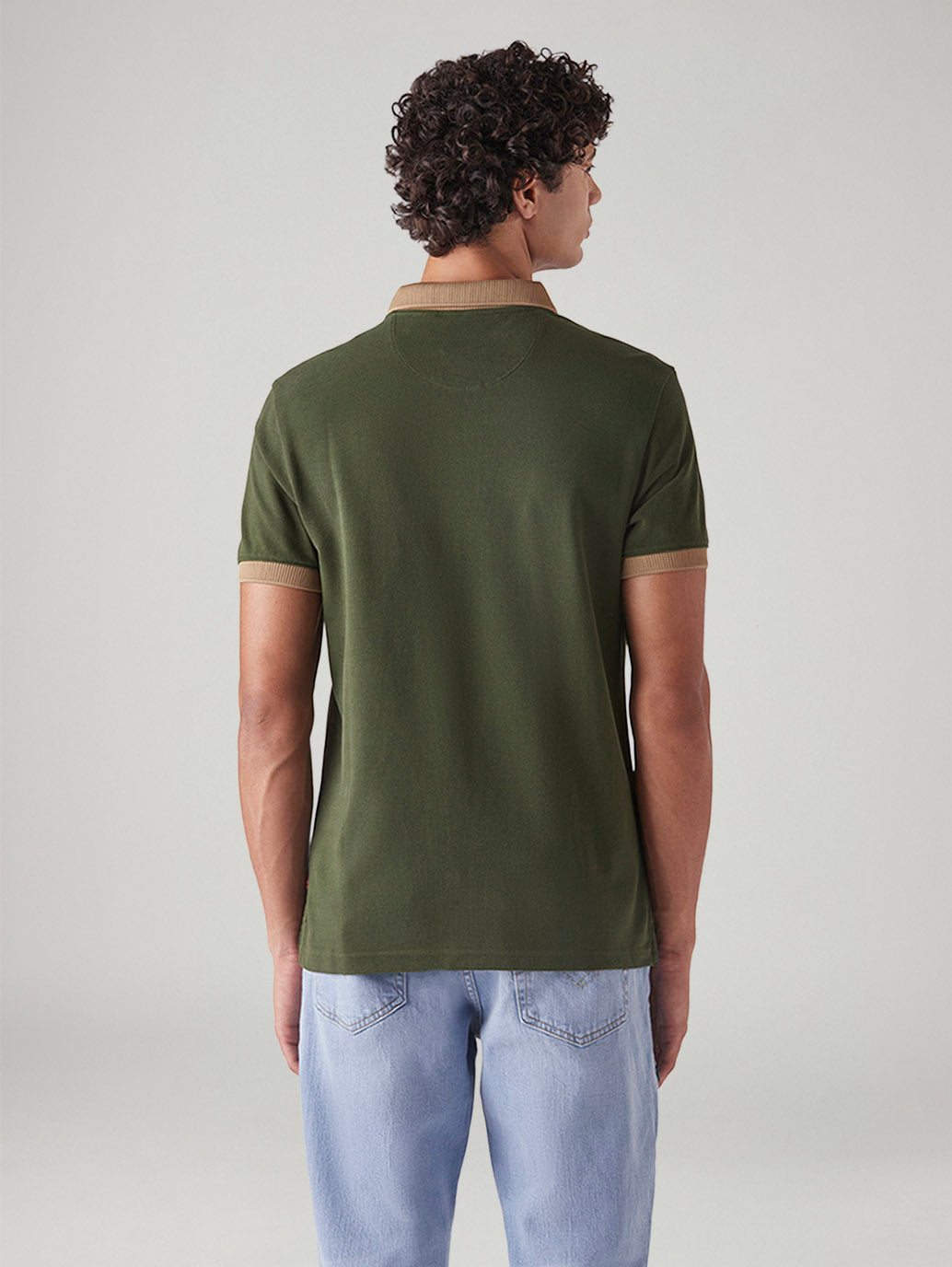 Men's Colorblock Slim Fit Pique Polo T-Shirt - Back View