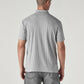 Men's Textured Grey Ribbed Polo T-shirt - Back View