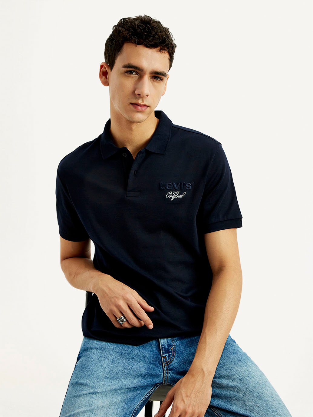 Men's Solid Slim Fit Polo T-shirt