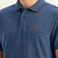 Men's Dark Blue Slim Fit Polo T-shirt - Detail View