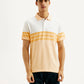 Men's Striped Slim Fit Polo T-shirt - Front View