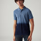 Men's Ombre Blue Slim Fit Polo T-shirt - Front View