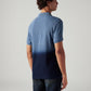 Men's Ombre Blue Slim Fit Polo T-shirt - Back View