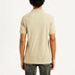 Men's Solid Slim Fit Polo Linen T-Shirt - Back View