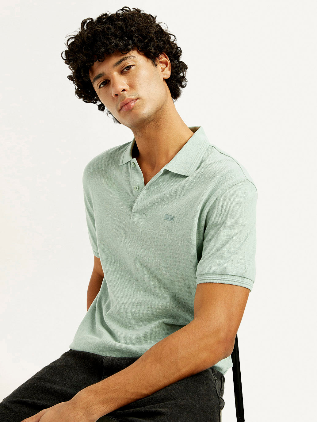 Men's Solid Slim Fit Polo Linen T-Shirt