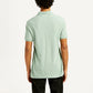 Men's Solid Slim Fit Polo Linen T-Shirt - Back View