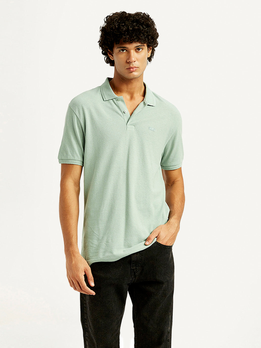 Men's Solid Slim Fit Polo Linen T-Shirt - Styleshot View
