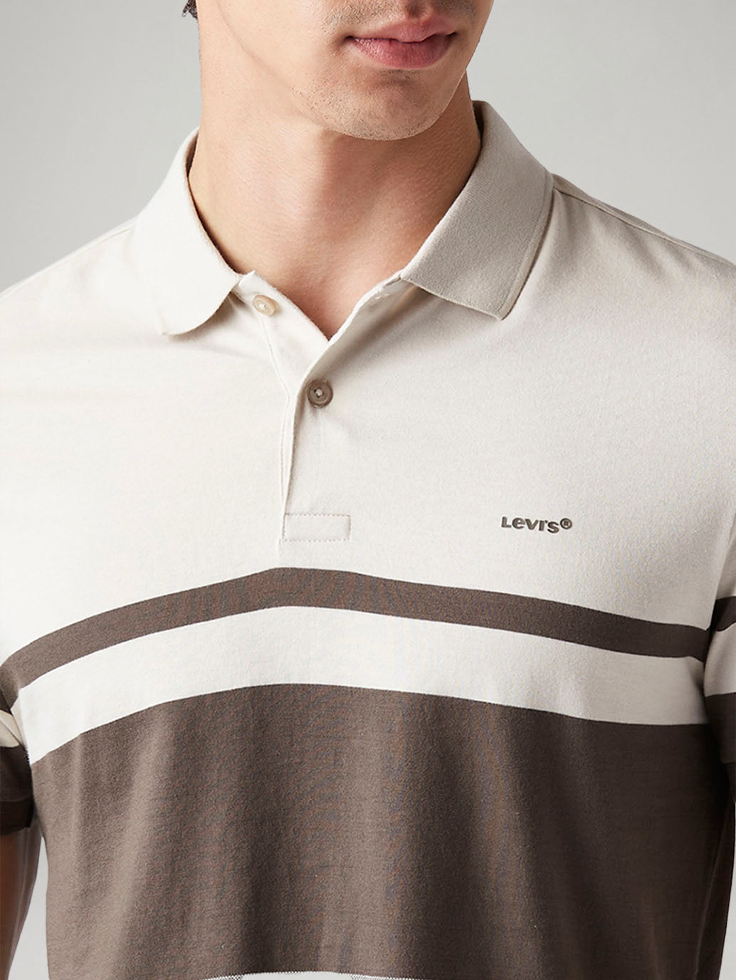 Men's Striped Slim Fit Polo T-Shirt - Detail View