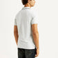 Men's Solid Light Grey Slim Fit Polo T-shirt - Back View