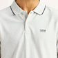 Men's Solid Light Grey Slim Fit Polo T-shirt - Detail View