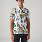 Men's Abstract Slim Fit Polo T-Shirt - Front View
