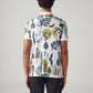 Men's Abstract Slim Fit Polo T-Shirt - Back View