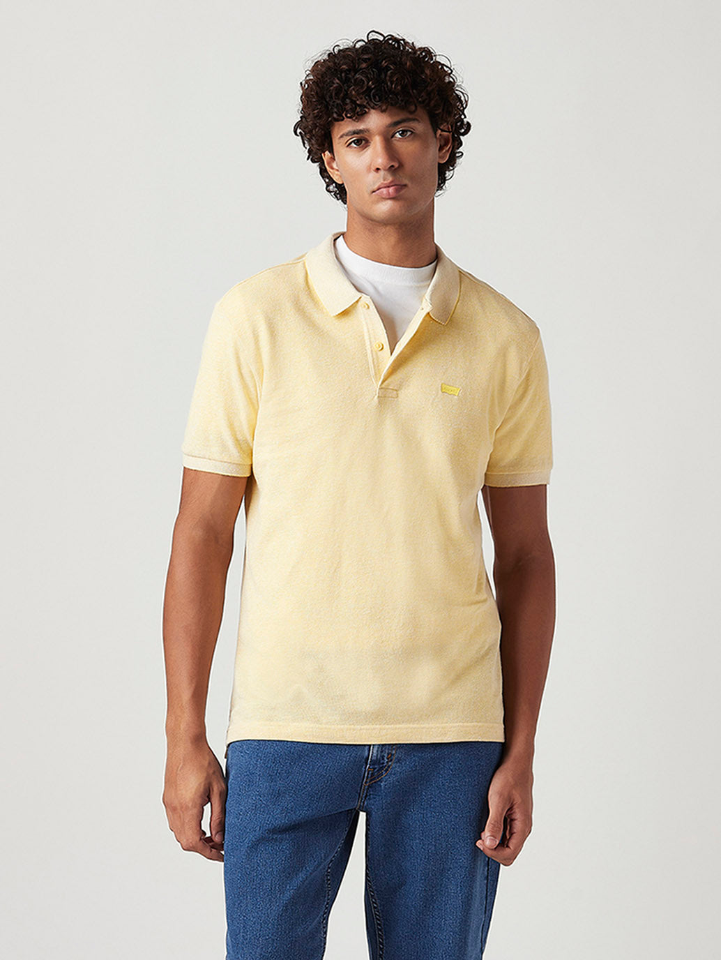 Men's Solid Slim Fit Pique Linen Polo T-Shirt
