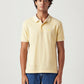 Men's Solid Slim Fit Pique Linen Polo T-Shirt - Front View