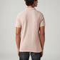 Men's Solid Slim Fit Pique Linen Polo T-Shirt - Back View