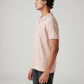 Men's Solid Slim Fit Pique Linen Polo T-Shirt - Side View