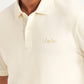 Men's Solid Off-White Slim Fit Polo T-shirt - Detail View