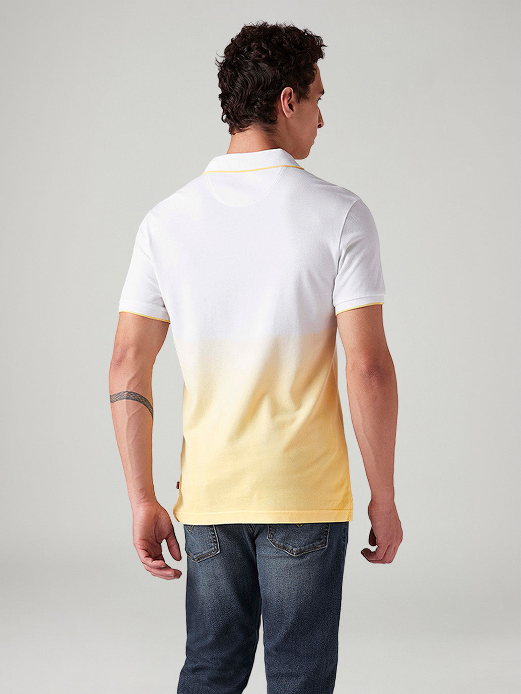 Men's Ombre Slim Fit Polo T-Shirt - Back View