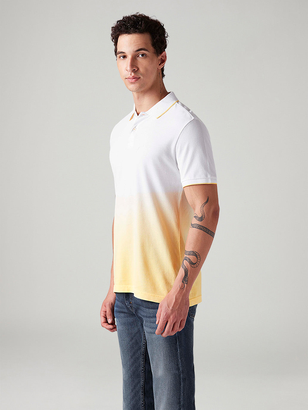 Men's Ombre Slim Fit Polo T-Shirt - Side View
