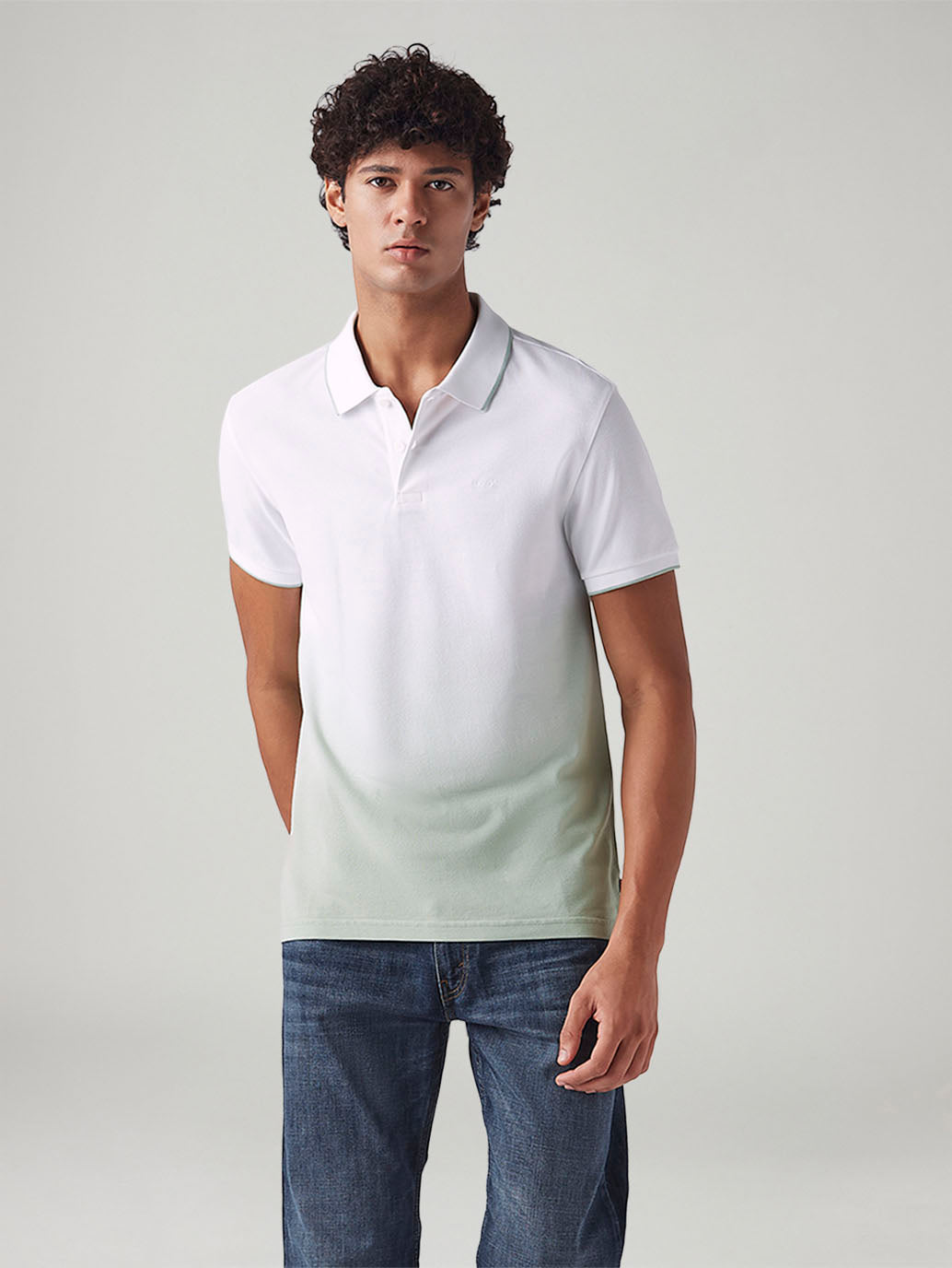 Men's Ombre Slim Fit Overdyed Pique Polo T-Shirt