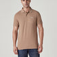 Men's Solid Brown Polo T-shirt - Front View