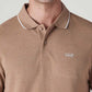 Men's Solid Brown Polo T-shirt - Detail View