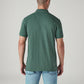 Men's Solid Green Pique Polo T-shirt - Back View