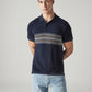 Men's Striped Navy Polo T-shirt - Styleshot View