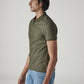 Men's Textured Olive Ribbed Polo T-shirt - 20 View