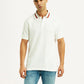 Men's Solid White Slim Fit Polo T-shirt - Styleshot View