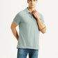 Men's Solid Light Blue Slim Fit Polo T-shirt - Styleshot View