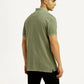Men's Solid Olive Slim Fit Polo T-shirt - Back View