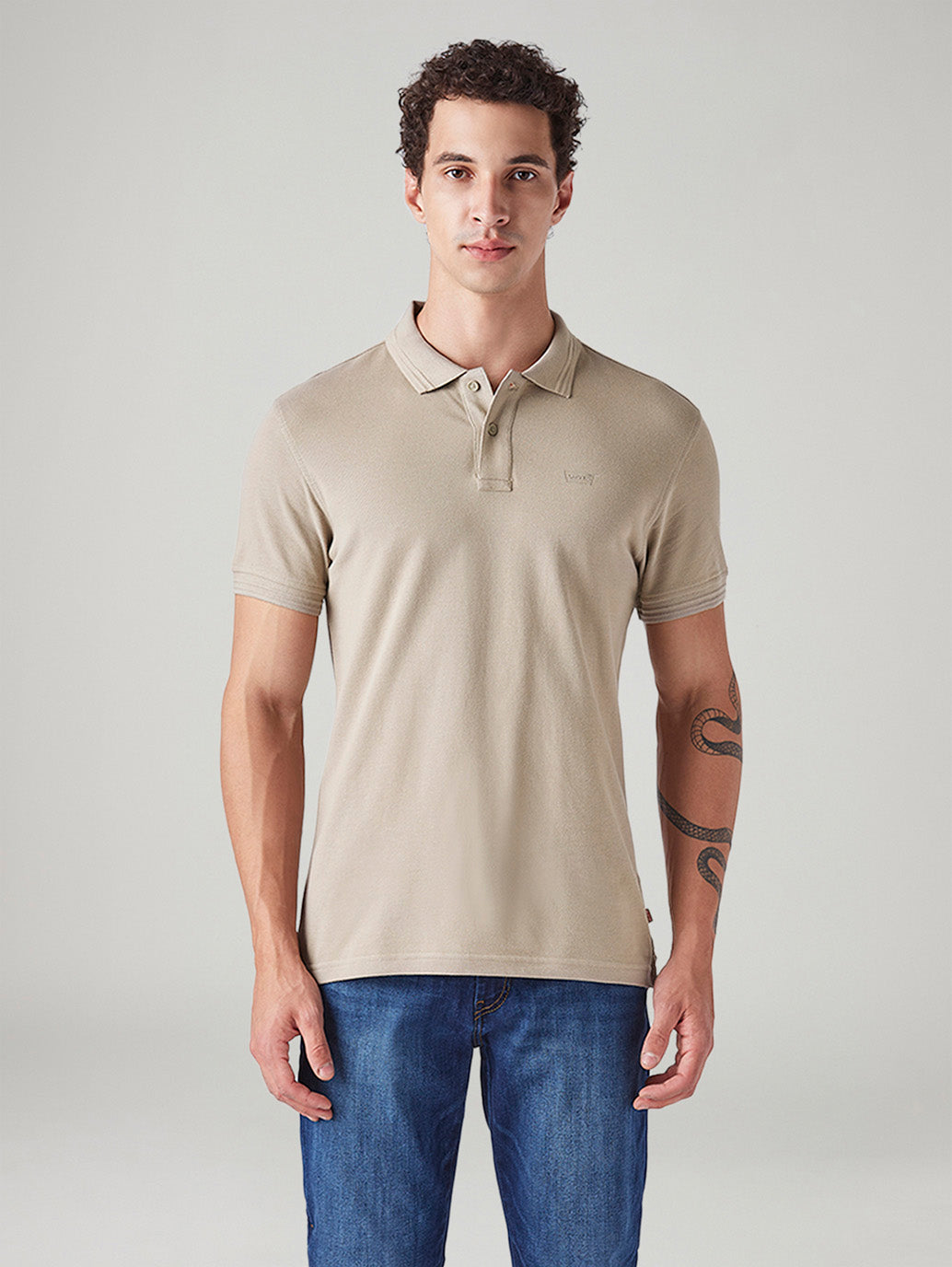 Men's Solid Slim Fit Commuter Polo T-Shirt - Front View