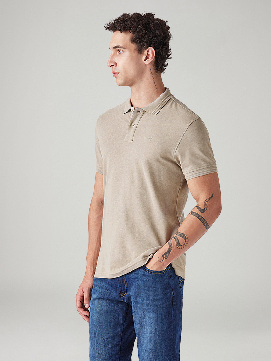 Men's Solid Slim Fit Commuter Polo T-Shirt - Side View